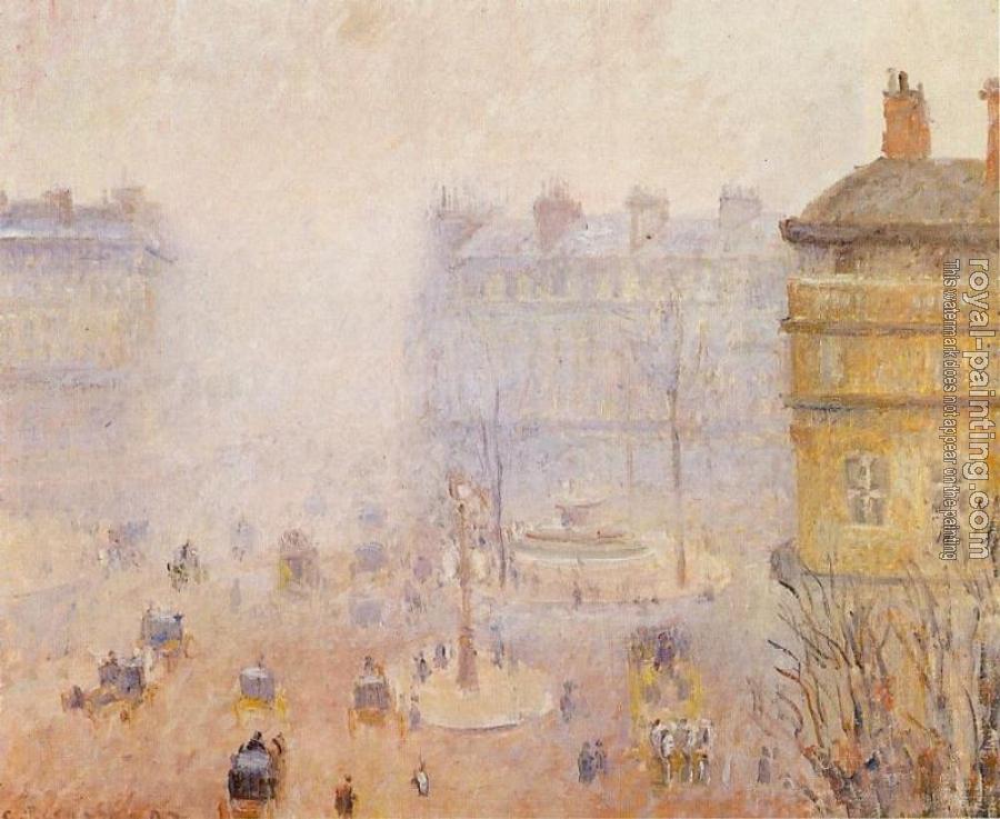 Camille Pissarro : Place du Theatre Francais, Foggy Weather